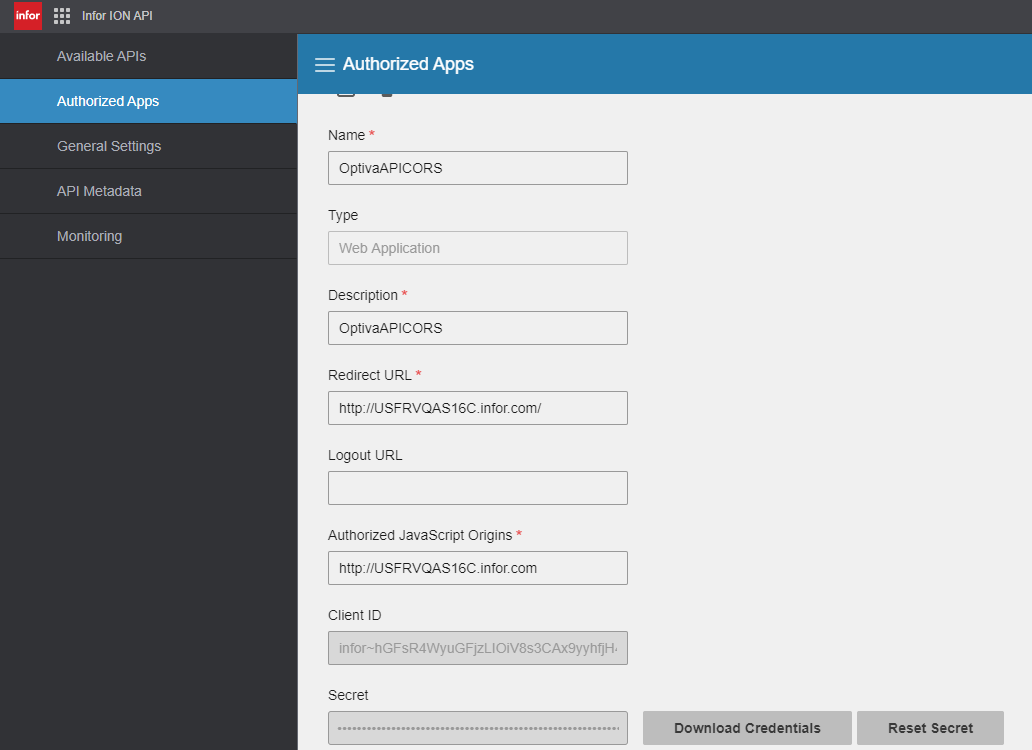 Authorized App specify type