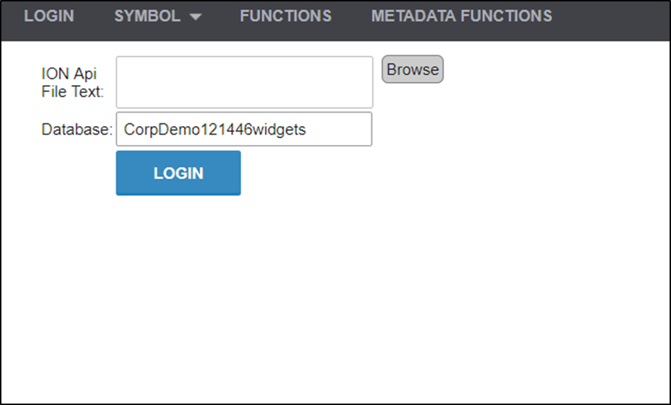 Specify database with ION API file